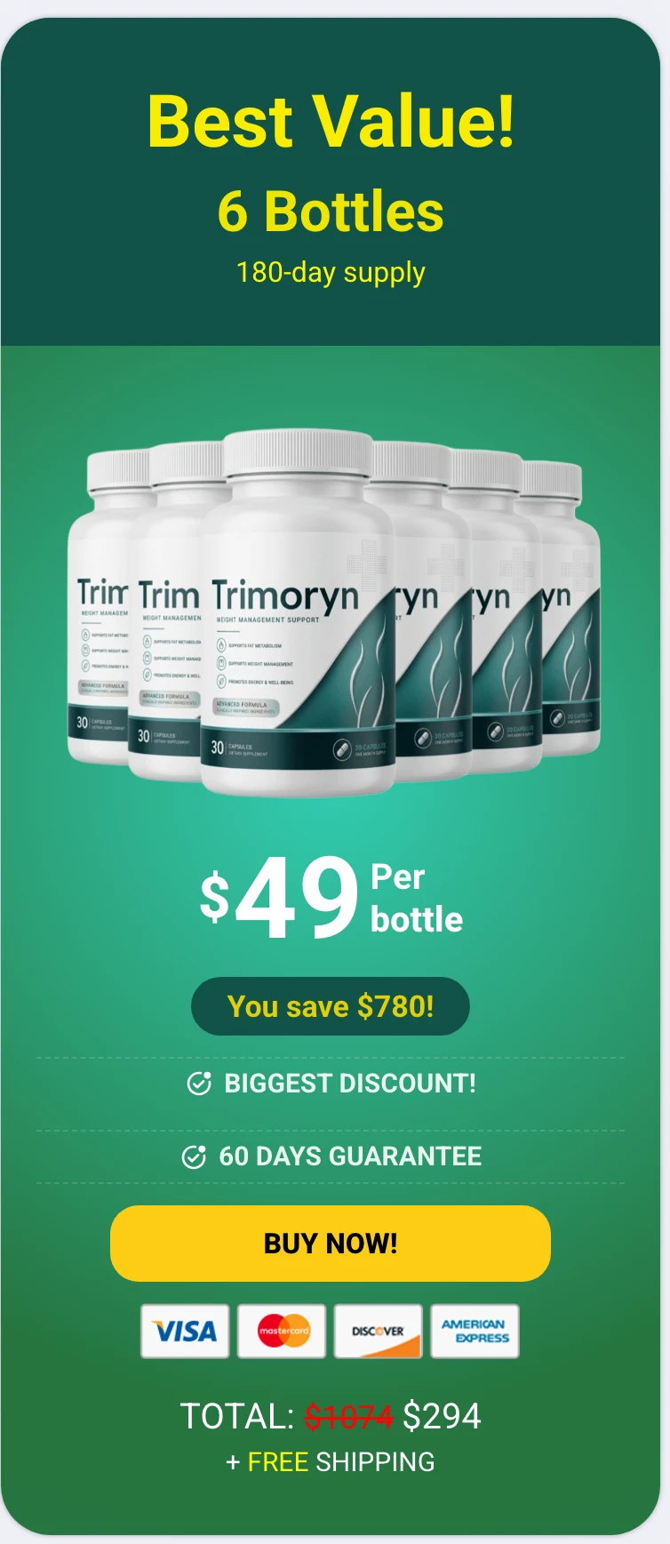 Trimoryn 6 bottles